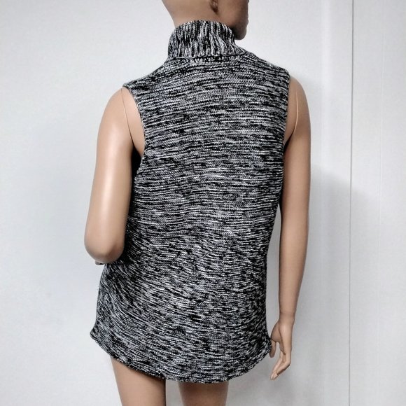 NEW Gap Black White Gray Marbled Top Open Front Cardigan Sweater Size M Medium - Picture 4 of 14